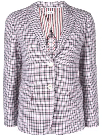 THOM BROWNE CHECK CREPE SINGLE-BREASTED BLAZER