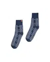 Thom Browne Check-jacquard Ankle Socks In Blue