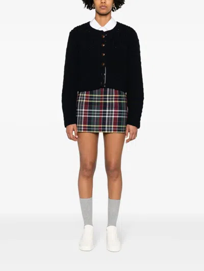 Thom Browne Check Mini Skirt Women In Black