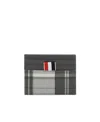 Thom Browne Logo-tag Check-pattern Cardholder In Gray