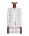 Thom Browne Check-pattern Cardigan In White