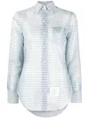 Thom Browne Check-pattern Easy-fit Shirt In Blue