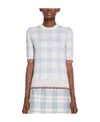 Thom Browne Check-pattern Knitted Top In White