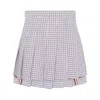 Thom Browne Check Printed Crepe Pleated Mini Skirt
