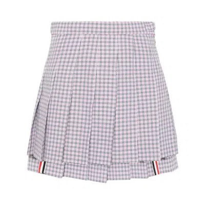 THOM BROWNE THOM BROWNE CHECK-PATTERN PLEATED MINISKIRT