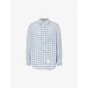 Thom Browne Mens Medium Blue Check-pattern Slip-pocket Regular-fit Cotton Shirt In Medium Blue
