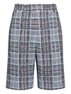 Thom Browne Check-pattern Tweed-effect Shorts In Brown