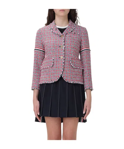 THOM BROWNE THOM BROWNE CHECKED SINGLE-BREASTED TWEED JACKET