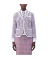 Thom Browne Check-pattern Tweed Jacket In Multicolor
