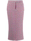 Thom Browne Check-pattern Tweed Midi Skirt In White