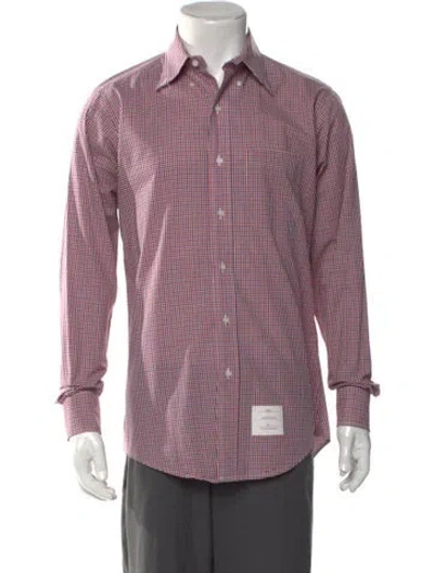 Pre-owned Thom Browne Check Plaid Plaid Print Shirt In Red