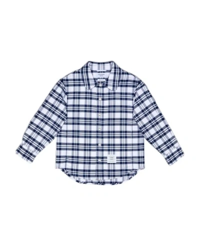 Thom Browne Check-print Shirt In Blue