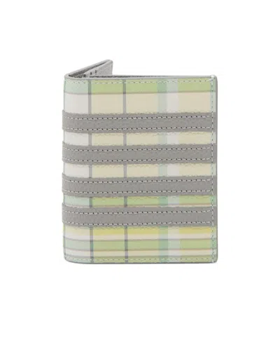 Thom Browne Checked Bi-fold Wallet In Gray