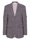 Thom Browne Checked Blazer In Red