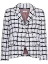 Thom Browne Cheeked Tweed Blazer In White
