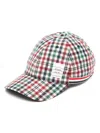 Thom Browne Checked Cap In Red