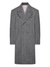 Thom Browne Checked Double-breasted Coat In Gray
