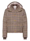 Thom Browne Checked Down Jacket In Brown