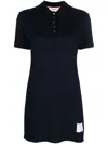 Thom Browne Checked Jacquard Polo Minidress In Blue