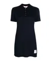 Thom Browne Checked Jacquard Polo Minidress In Blue