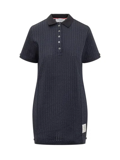 Thom Browne Checked Jacquard Short In Navy