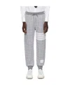 Thom Browne Checked Jacquard Track Pants In Gray