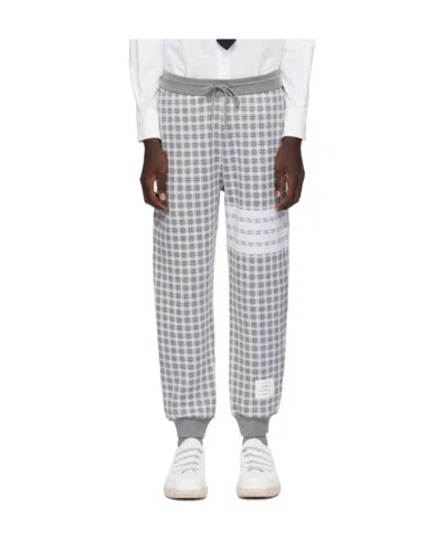 THOM BROWNE THOM BROWNE CHECK JACQUARD 4-BAR SWEATPANTS