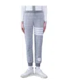 Thom Browne Checked Jacquard Track Pants In Gray