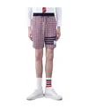 Thom Browne Check 4 Bar Sweat Cotton Shorts In Multicolor