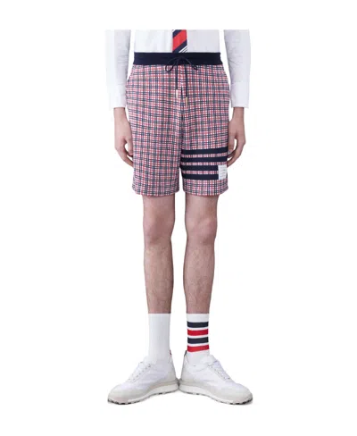 THOM BROWNE THOM BROWNE CHECK JACQUARD 4-BAR SWEATSHORTS