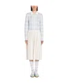 Thom Browne Checked Jacquard Wool Cardigan In White