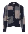 Thom Browne Checked Knitted Cardigan In Multi