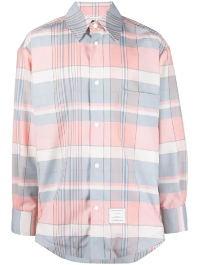 THOM BROWNE CHECKED OVERSIZED SHIRT