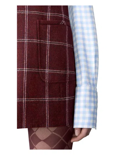 Thom Browne Checked Patch-pocket Dress In Red