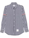 Thom Browne Checked Shirt In Blue