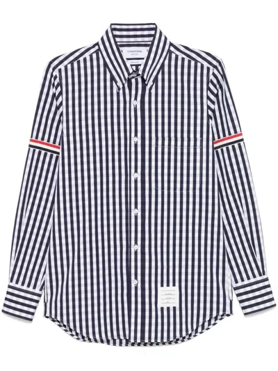 Thom Browne Checked Shirt In Blue