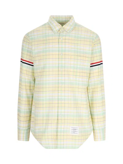 Thom Browne Checked Shirt In Yellow