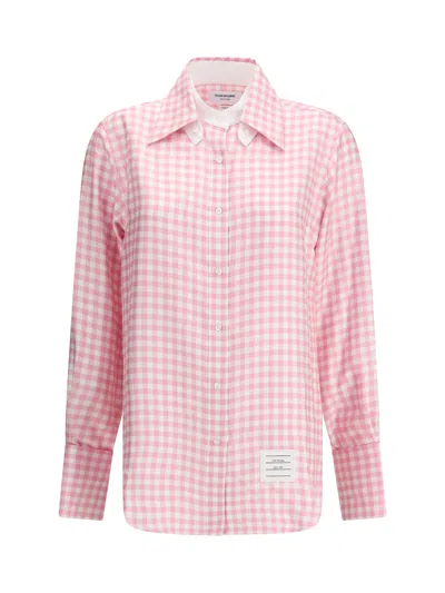 THOM BROWNE CHECKED SILK SHIRT