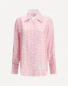 Thom Browne Checked Silk Shirt In Pink
