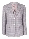 Thom Browne Cotton Check Crepe Jacket In White