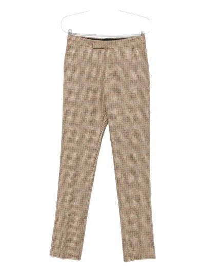 Thom Browne Checked Straight-leg Trousers In Neutral