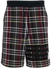 Thom Browne Checked Sweatshorts In Green