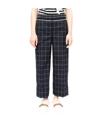 Thom Browne Checked Tailored Pants In Azul