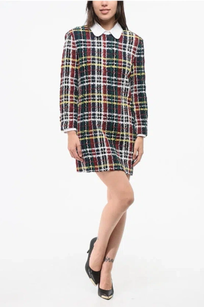 Thom Browne Checked Textured Fabric Shirtdress
