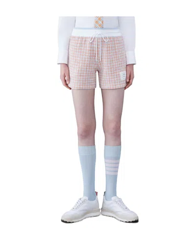 THOM BROWNE THOM BROWNE CHECKED TWEED DRAWSTRING SHORTS