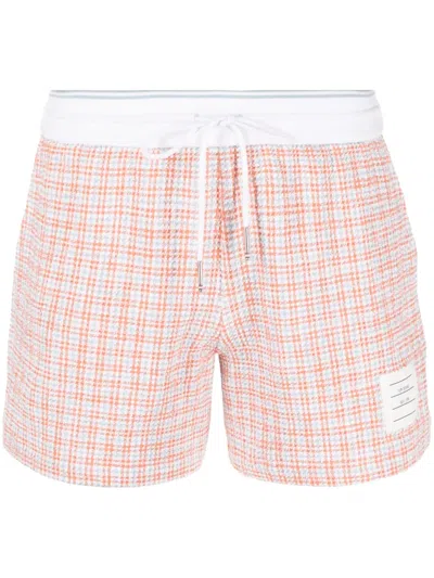 Thom Browne Cotton-blend Tweed Shorts In Pink