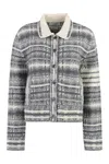 Thom Browne Checked Jacquard-knit Wool-blend Bomber Jacket