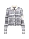 Thom Browne Checked Jacquard-knit Wool-blend Bomber Jacket In Grey