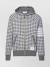 THOM BROWNE CHECKERED COTTON SWEATSHIRT HOOD