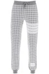 Thom Browne Checked Jacquard Track Pants In Grey
